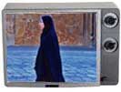 Islamic woman in tv frame