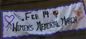 Women's Memorial March banner