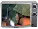 Soldier in tv frame