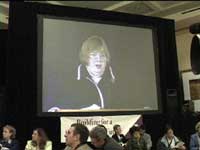 Debra McPherson. on video screen
