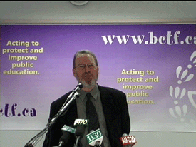 BCTF President David Chudnovsky @ Jan. 22 2002 Press Conference