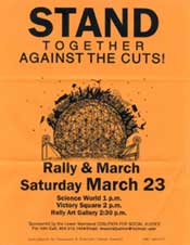 Stand Together Against the Cuts poster