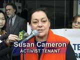 Susan Cameron, activist tenant speaking at rally
