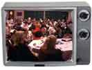 Conference audience in TV frame
