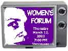 Women's Forum poster in tv frame