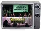 Panel at forum,  in tv frame