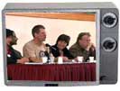 World Peace Forum panel in tv frame