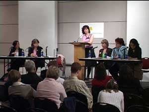 Wide shot of electoral forum