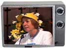 Cindy Sheehan in tv frame