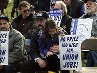 Dad and Kid at rally