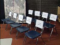 Empty chairs for Trustees