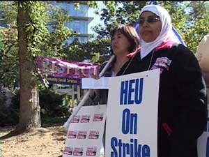 Sodexho strikers at Sept. 21 rally