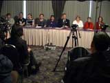 Front line health care workers at press conference