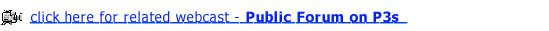 Click here for related webcast - Public Forum on P3s