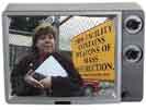 Libby Davies at Bangor nuclear base, in tv frame