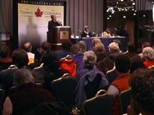 Maude Barlow speaking at COC AGM