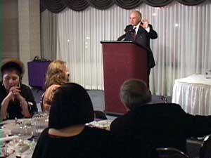 Dr. Hani Faris speaking at banquet