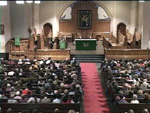 St. Andrew's Wesley interior, Naomi Klein speaking